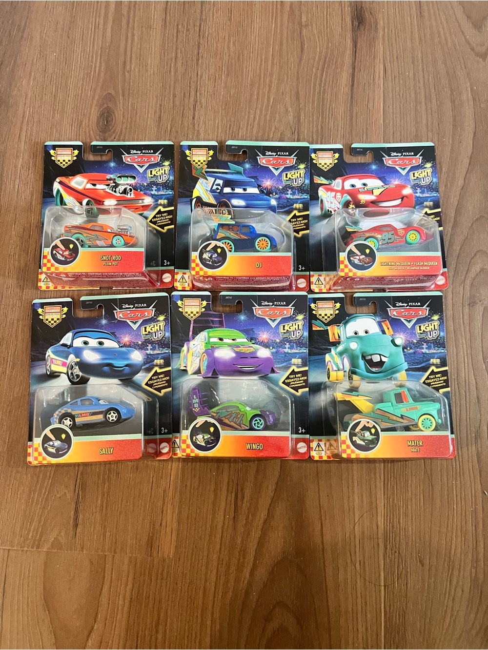 Mattel Disney Cars Light Up Full Set